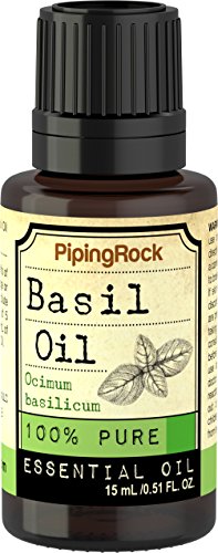 Piping Rock Basil 100% Pure Essential Oil 1/2 oz (15 ml) Dropper Bottle Therapeutic Grade