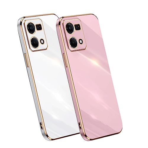 2-Pcs Case Compatible with Oppo Reno 7 4G Phone Cover TPU Soft Luxury Electroplated Slim [Anti-Scratch] [Shockproof] [Full Body Protection] Phone Case for Oppo Reno 7 4G Protective Cover (11)
