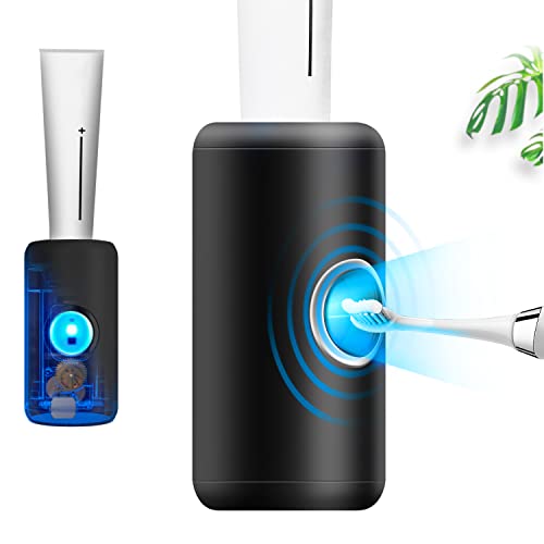 IKTOD Electric Induction Toothpaste Dispenser, Automatic Toothpaste Squeezer with Sensor, Toothbrush Holder Wall Mounted Suitable for Adults and Children (Black)