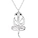 DUOWEI Cobra Naja Snake Necklace Floral Enamel Pendant Animal Jewelry 18'' Chain (Black)