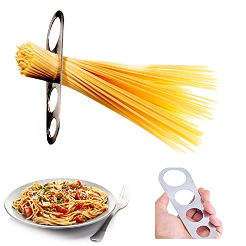 VCRANONR 5 PCS Outil de Mesure de Spaghetti en Acier Inoxydable 4 Trous Mesures de Nouilles Anticorrosion Doseurs à Spaghetti Antirouille 1 à 4 Personnes pour Spaghetti Nouilles Chef Cuisine Cover