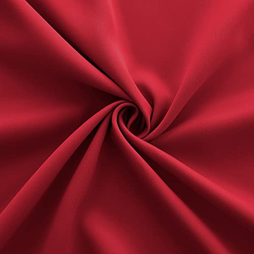 Image of KOUFALL Red Kitchen Curtains,Short Blackout Window Curtains for Bathroom,45 Inch Length,Sets of 2 Piece