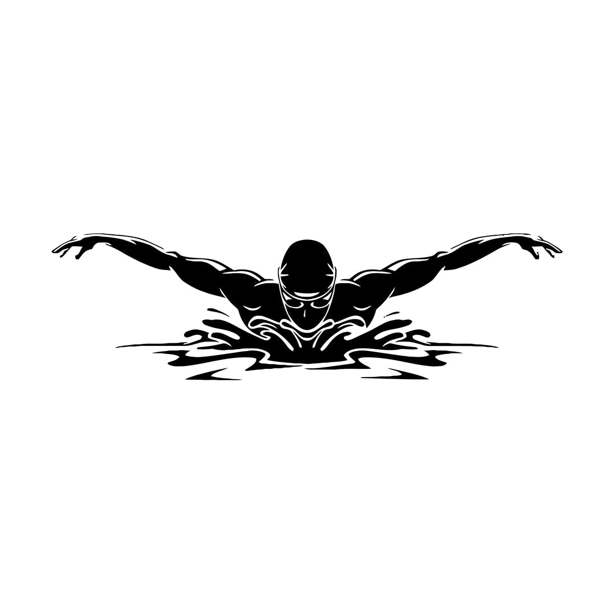 Vinyl Wall Stickers Swimmer Swimming Pool Water Sports Athletics 33x110.7cm Personalized Customization Large Black — image 1
