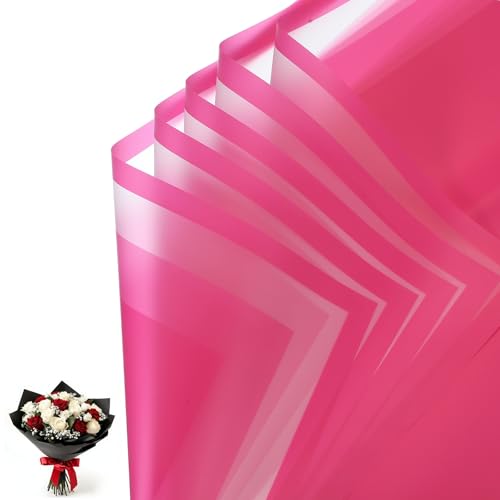 Papier d'emballage floral imperméable 20 feuilles rose pour cadeaux