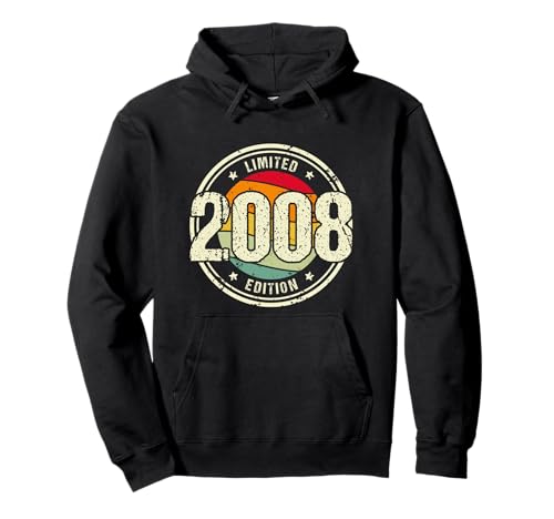 Retro 15 Años Nacido en 2008 Edición Limitada 15 Cumpleaños Sudadera con Capucha