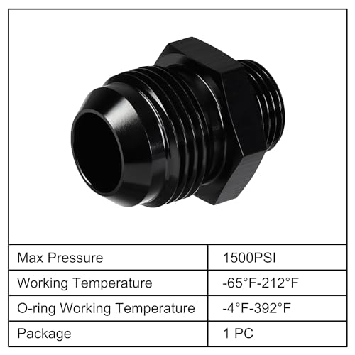 Image of EVIL ENERGY 12AN Flare to 8AN ORB Male Fuel Rail Adapter Fitting Black