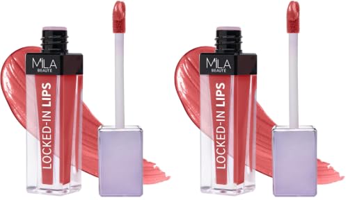 Image of MILA BEAUTE Locked In Lips Liquid Lipstick |12 Hour Transfer Proof Formula with Hyaluronic Acid | Highly Pigmented Lipsticks | Shade - (Pack of 2)