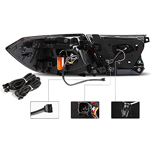 Vland Full Led Starry Tail Lights Assembly Compatible For [ Honda Accord 10Th Gen 2018-2022 ] Rear Lamps With Dynamic Animation Breathing Brake Lights, Sequential Turn Signal, Smoked, Pair 4Pcs #TOP2