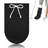 OXDFK Cast Sock Cover for Foot, Cast Cover for Foot, Leg Cast Cover, Adjustable Drawstring Foot Cast Cover for Men and Women (Long Black)