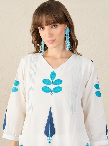 Image of INDO ERA Women's Pure Cotton Printed A-Line Kurta & Palazzo Set (IERAI11826)