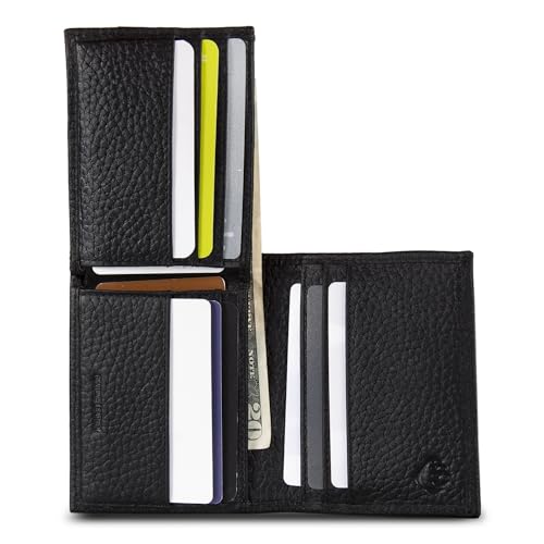 WOLVERINE Men's Bifold Wallet | RFID Protection | Card Slots | Bill Pocket | Durable | Rugged | Leather | Canvas, Marquette-Black, One Size4