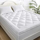 King Size Mattress Topper Extra Deep 10CM – Extra Thick (4 Inches) Bed Topper 1000GSM for UK Standard Kingsize Beds, Ultra Soft, Breathable & Hypoallergenic Comfort with Elastic Straps (150 X 200CM)