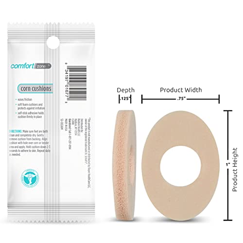 Comfort Zone Corn Cushions, Self-Stick Adhesive Cushions to Pad and Reduce Pressure from Corns, 18 Count - Thumbnail 2