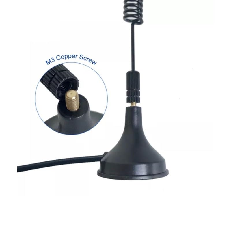 Image of ADU Tronix Technologies 4G LTE 5dBi Magnetic Spring Antenna with 3m RG174 Cable & SMA Male Connector | High Gain External Antenna for Router, GSM Module, GPS Tracker, IoT & Industrial Devices