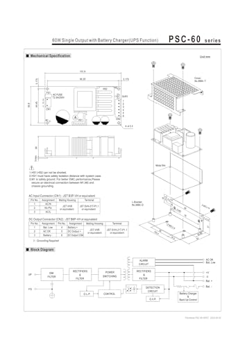 Alimentation à découpage PSC-60 pour résoudre les coupures de tension 60W - 4