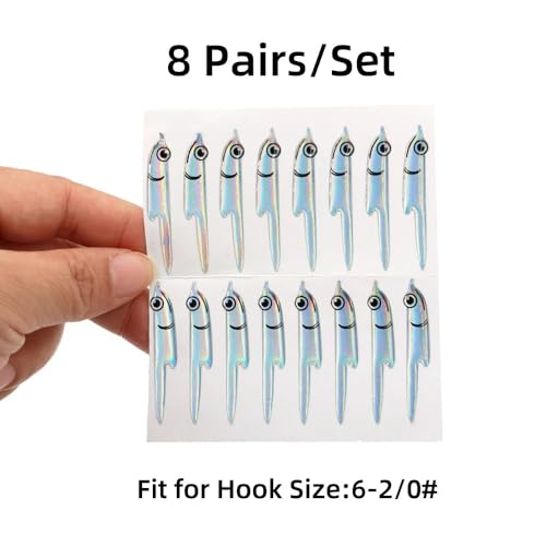 128 piezas 64 pares adhesivos cabeza de pez miniatura 3