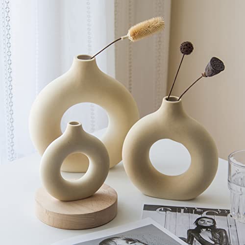 Ceramic Vase ,Oval Vase For Flower, Modern Minimalism Fashionable Vase ,For Home Fireplace Bedroom Kitchen Living Room Office Wedding Holiday Decor #TOP6