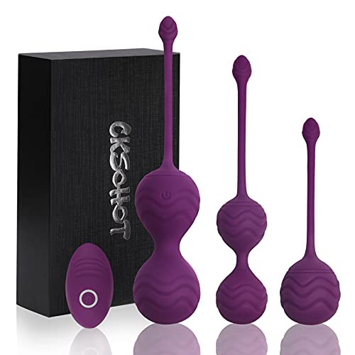 CKSOHOT Bolas Chinas Suelo Pelvico 3 Bolas Chinas Ejercicios Pelvicos de Silicona Medica Masajeador de la Salud Ejercitador Balls para Mujer, Morado