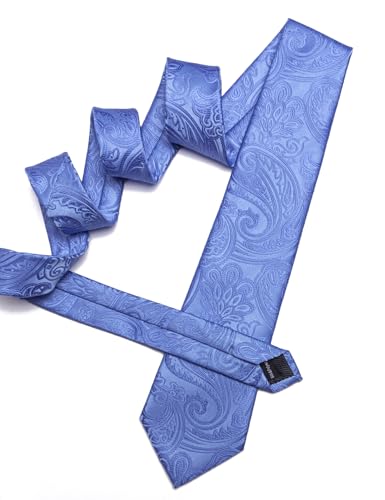 Image of Barry.Wang Men Tie Set Paisley Silk Necktie Pocket Square Cufflinks Formal Wedding Business Party