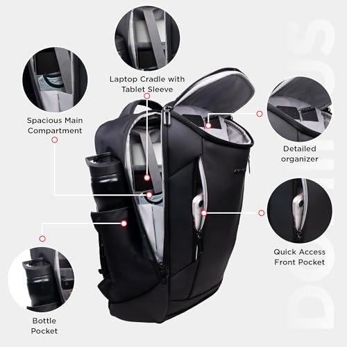 Image of HARISSONS Dominus Business Laptop Backpack | 35L | Fits 15.6 inch Laptop | 1000D PU-Coated Polyester | Work, Travel & Commute | USB Charging & Rain Cover