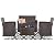 Seogwisam 4 Piece Patio Furniture Set,Outdoor Wicker Conversation Sets,Rattan Sectional Sofa w/Coffee Table,Seat Cushions for Backyard Porch Garden Poolside (Gray/Blue)