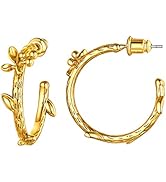 U7 Ohrringe Damen Halb Creolen Ohrringe 18k vergoldet Kreolen Ohrstecker mit 925 Silber Nadel Hyp...