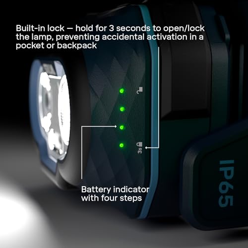 Silva Discover - Torcia Da Testa A Batteria, 500 Lumen, Funziona Con 3 Batterie Aaa (Non Incluse), 3 Livelli Di Luminosità, Led Bianchi, Rossi E Arancioni, Indicatore Di Batteria, Torcia Da Testa Per - 4