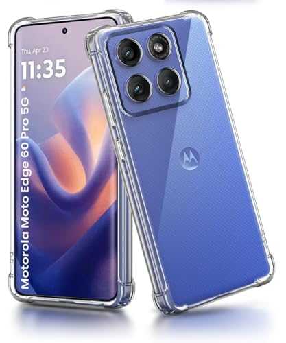 Image of WOW IMAGINE Clear Back Cover Case for Motorola Moto Edge 60 Pro 5G | Shockproof Soft TPU Case | Cushioned Edges for Ultimate Protection Back Cover Case - Transparent