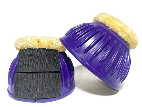 Equipride OVERREACH BOOTS BELL BOOTS MADE HIGH QUALITY RUBBER WITH FAUX FUR LINED XXL-XS (XL, Purple) โ image 1