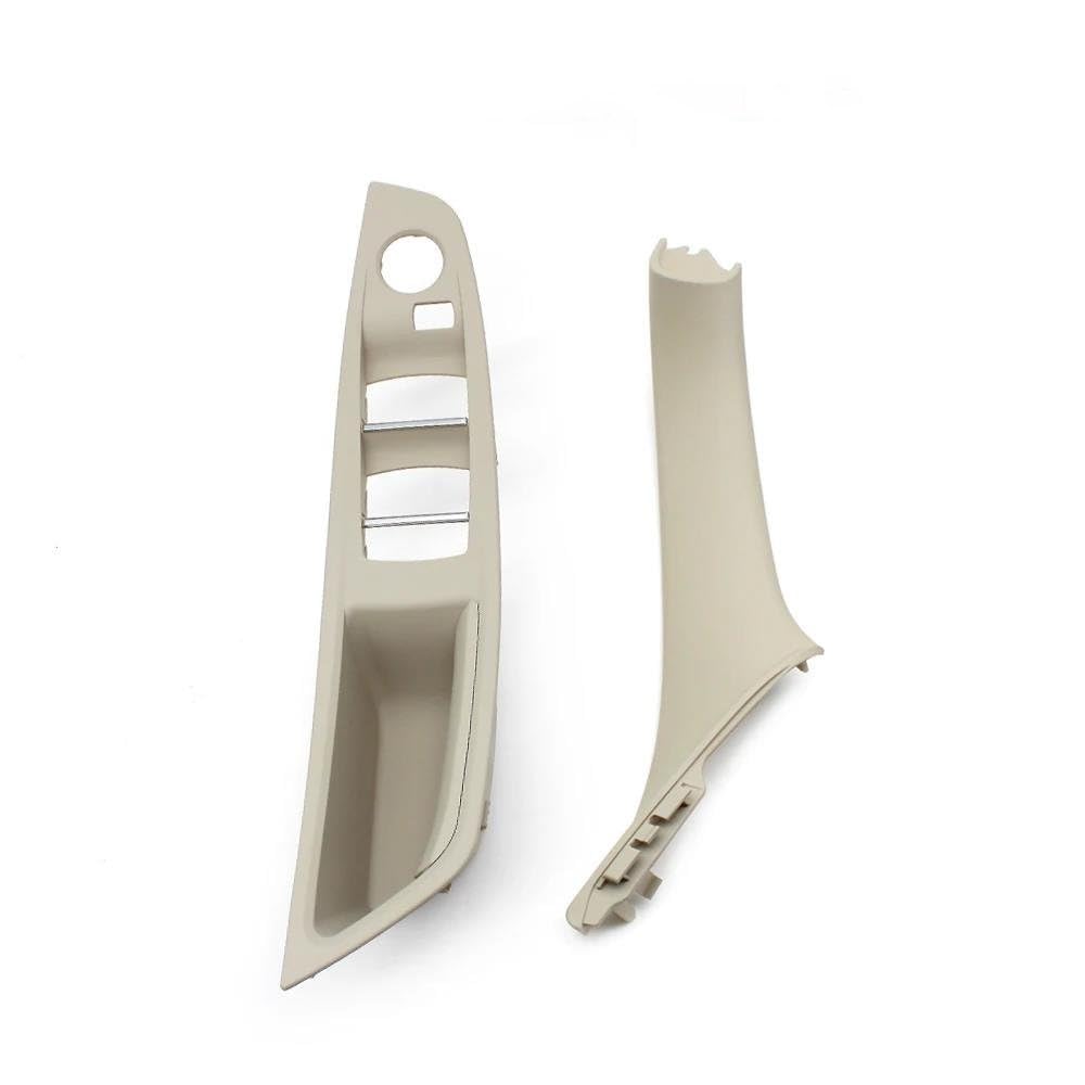 HLWXMDZ for F10 F11 F18 520 523 525 528 51417225865 LHD Car Inner Passenger Door Panel Handle Pull Trim Cover (LHD Oyster 2pcs)