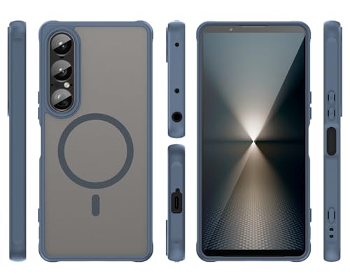 Elubugod Compatible with Sony Xperia 1 VII Case Cover,Compatible with MagSafe,Anti-Fall,Compatible with Sony Xperia 1 VII 2025 XQ-FS54 Cell Protective Phone Case Blue