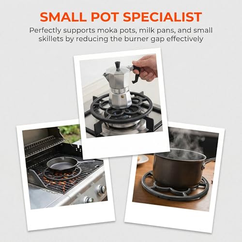 Miniatura 6 de Dtenlur 2 Pcs Anillo De Soporte De Hierro Fundido Para Wok Base Para Hornillo De Gas Soporte Para Cocina De Gas Soportes Universal Para Cacerolas De Hierro Fundido Anillo De Soporte Para Wok