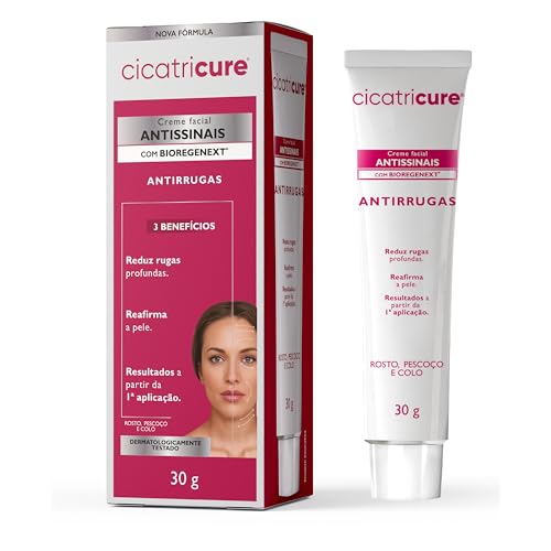 Cicatricure Creme Facial Antirrugas Antissinais com BIOREGENEXT, Reduz Rugas Profundas, Reafirma a Pele, Hidratante para Área dos Olhos, Resultados desde 1ª Aplicação, Combate Olheiras 30g