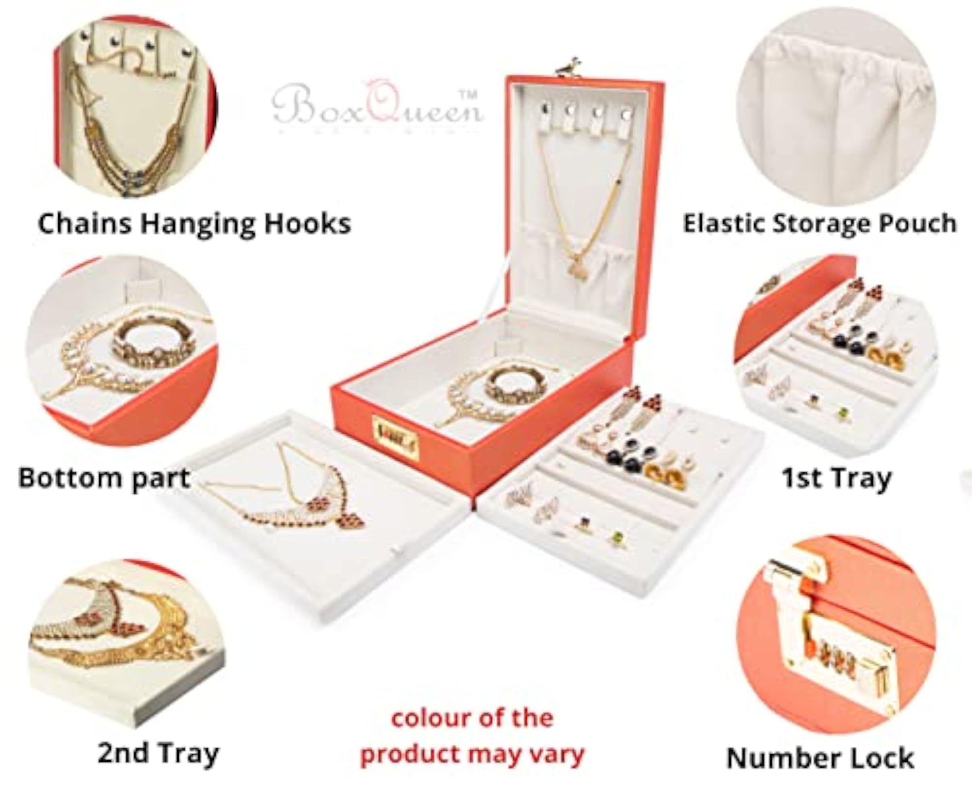 Hand Made Wooden Jewellery Organizer with Lock