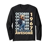 58th birthday bear legends october 1967 58 years old mens maglia a manica