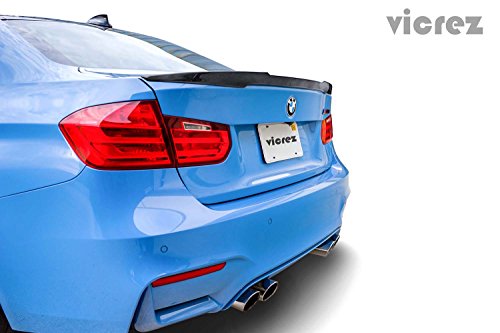 Vicrez VZ3 Style Carbon Fiber Rear Wing Spoiler vz100328 Compatible with BMW M3 F80 2012-2016