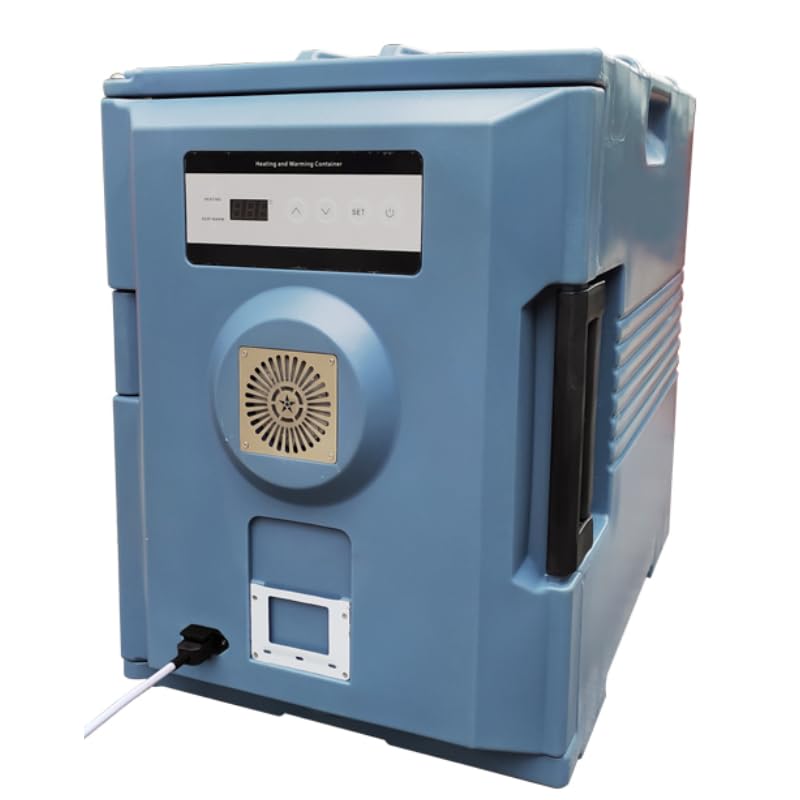 Générique Conteneur Chauffant Ventilé 90L - Température Réglable 20-75°C - Compatible Bacs GN 1/1-– Conservation 8-10h - Roulettes - 350W - Inox...