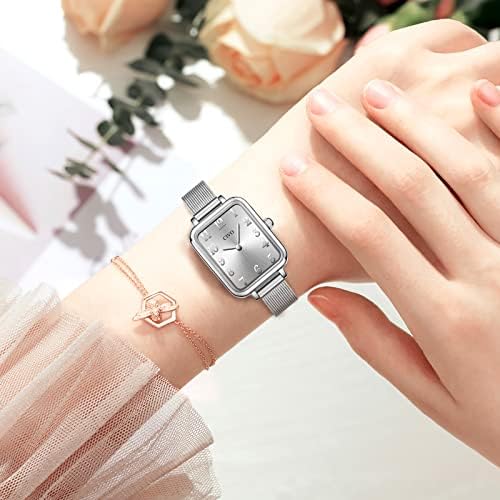 CIVO Womens Watch Slim Ultra Minimalist Square Ladies Watches Stainless Steel Straps Women Watches Waterproof Elegant Classic Dress Casual Analogue Wrist Watches for Women