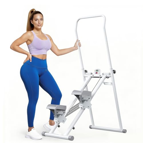 Vyrelis Stair Stepper für Home Gym, Vertikaler Stairmaster Kletterer für Ganzkörpertraining, Zusammenklappbarer Climber mit Adjustable Lenker und Pedale (Weiß) Vyrelis Stair Stepper für Home Gym, Vertikaler Stairmaster Kletterer für Ganzkörpertraining, Zusammenklappbarer Climber mit Adjustable Lenker und Pedale (Weiß)
