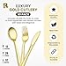 50 Pack Gold Plastic Silverware - 26 Forks, 12 Spoons, 12 Knives - BPA Free - Heavy Duty Cutlery For All Occasions