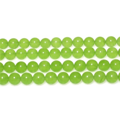 MJDCB Stone Beads 6mm 60pcs Round Fruit Green Jade Loose Gemstone Bead Charms for Jewelry Making Bracelet Necklace Earring Pendant
