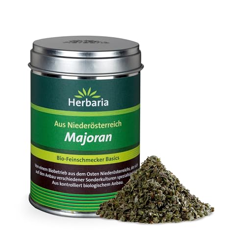 Herbaria Majoran bio 15g – Bio Majoran getrocknet und gerebelt – Bio Kräuter, Bio Gewürze, Bio Küchenkräuter – Premium Qualität – in nachhaltiger Weißblechdose