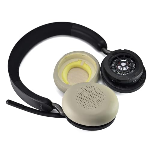 Earpads de reemplazo para Jabra Evolve2 65 UC/Elite 45h Auriculares On-Ear, cojines para auriculares con cuero de proteína más suave (Dorado) miniatura 5
