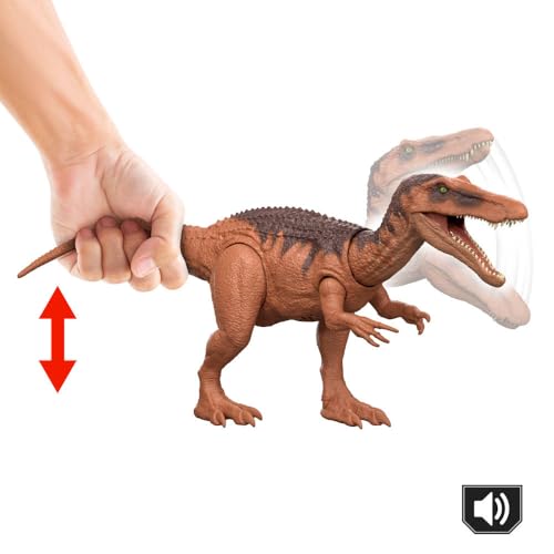 Image of Mattel Jurassic World Rebirth Wild Roar Baryonyx Dinosaur Toy with Tail-Controlled Chomp Multi-Direction Attack & Sound, Posable & Digital Play