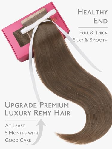 Image of WENNALIFE 3.15 inch Wide Tape in Hair Extensions Human Hair, Tape in Weft