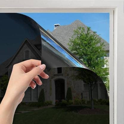 Windows Glass Fim Glass & Doors, Self Static Cling Frosting Decorative Window Stickers Window Tinting for Home Bathroom (20 X 80 Inch, Light Black Film)