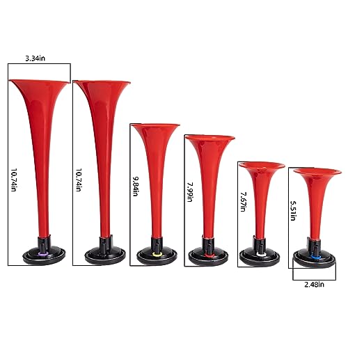 FARBIN Musical Horn 6 Trumpet Music Sound Air Horn with Compressor Play Godfather Melody Red 12V 150db for Train Truck Car Boat RV UTV Motorcycle (Godfather Kit) by FARBIN - Image 5