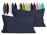 Lieferumfang: 1 Pack (2 Stück) - Kissenbezüge ca. 40 x 60 cm, navy
