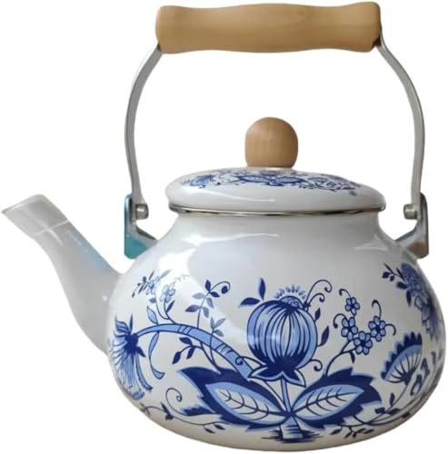 SLLS ホーローやかん 花柄 ケトル 広口 軽量 調理器具 家庭用 ガスコンロ IH対応 大容量 急須 おしゃれ (25)
