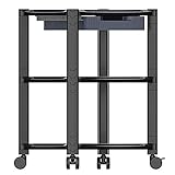Inland 05470 Meuble et support pour multimédia Noir Panneau plat – Support pour matériel multimédia (Multimedia Cart, Noir, Plastique, Panneau plat, 10 kg, 3 étagères)
